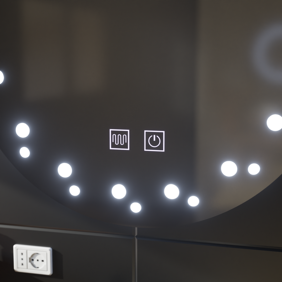 LED Touch Ivory Mirror Dezoring System 70x70cm