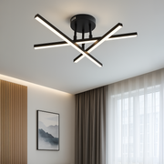 LED lustr s dálkovým ovládáním 40W, 3 Elements, Lineární, Studené/Teplé/Neutrální světlo, Stmívatelné, Černá