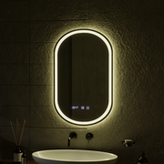 LED Touch Wilhelm Mirror Defrition System, hodiny a teplota 50x80 cm