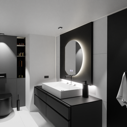 54x60 Semiluna LED Mirror - Arcana Touch Dimabil Disosity System