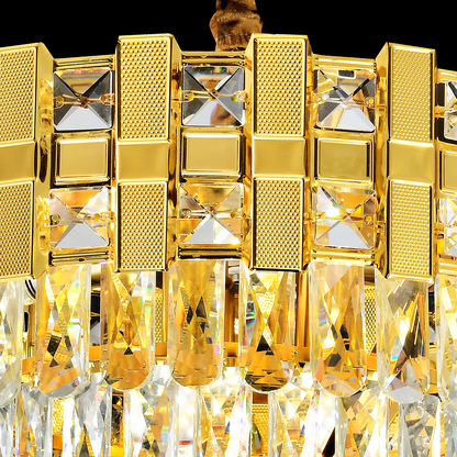 Crydelabure Crystal Aurelio Radiant 8xE14, průměr 60 cm, lesklé zlato, rebbabilní výška