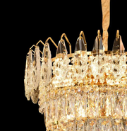 Clarelier Crystal Windsor Elegance 6x E14, průměr 49 cm, lesklé zlato, nastavitelná výška