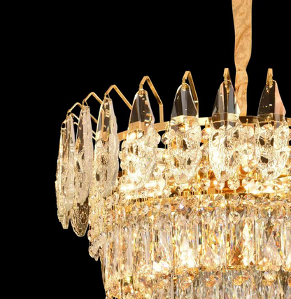Clarelier Crystal Windsor Elegance 6x E14, průměr 49 cm, lesklé zlato, nastavitelná výška