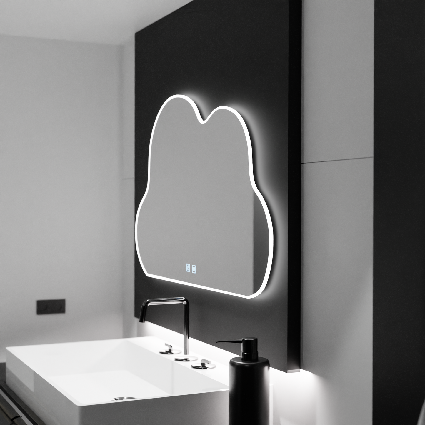 Mirror LED ani 60x40cm dotykový systém Nuvola Dimable
