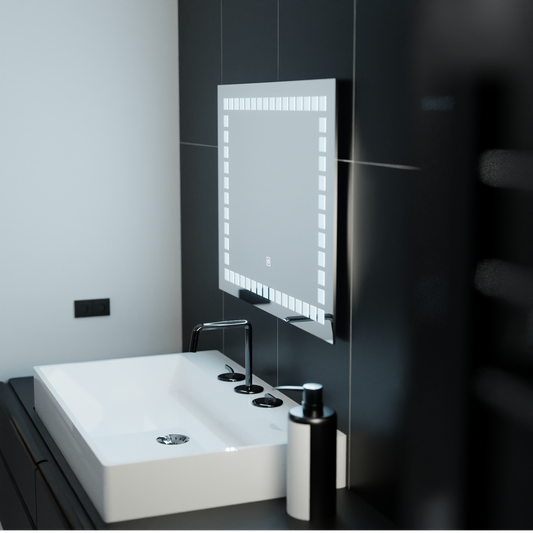 Zrcadlo LED obdélníkový 80x60cm mřížka světla Základní dotek