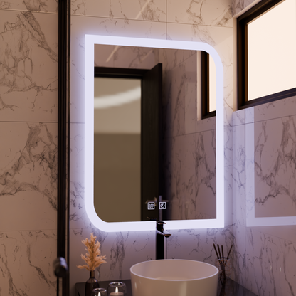 Obdélníkové LED zrcadlo, 60X80cm, E69S/60X80, Touch, Demist System