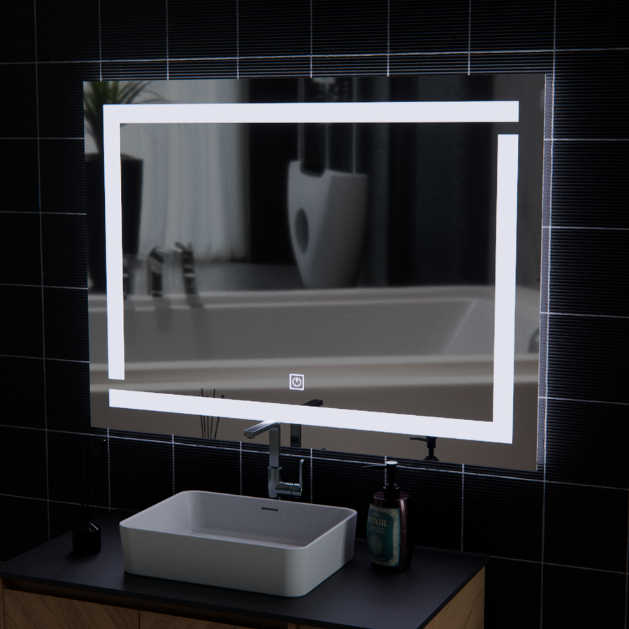 Giga LED zrcadlo, 80x60cm, Silver, Touch, 6000K light