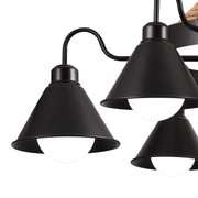 Vintage lustr s pedro lanem, 4 x E27 uzavřené dřevo