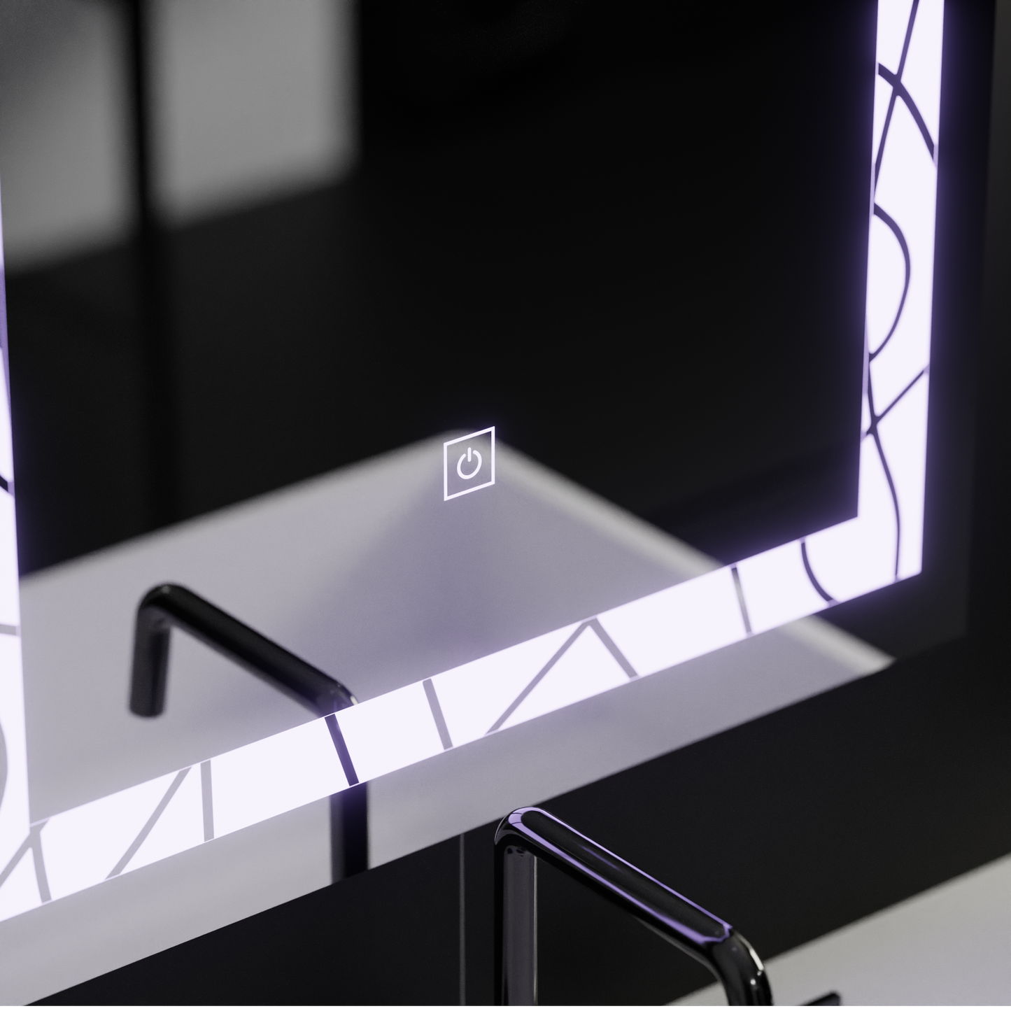 Zrcadlo LED obdélníkový 60x80 cm deco rám Základní dotek