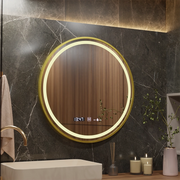 LED zrcadlový senzor Motionglow Faratya System rozmrazování teploměru a hodiny kartáčování kulatého průměru 100 cm studená/hot/neutrální dimable kolekce Marcello funghhi