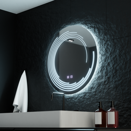 Mirror LED ROUND 60 cm lira Verità Touch System Dimable Defrition