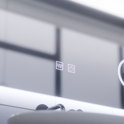 Obdélníkové LED zrcadlo, 80x60cm, Piano Touch, Demist System, Stmívatelné, Studené světlo 6000K