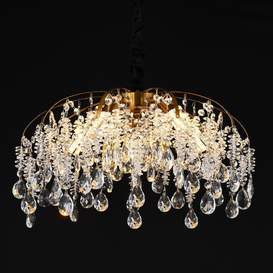 Křišťálový svícen CC9321/5FGD, 5x E14, průměr 50 cm, zlatý křišťálový svícen Výchozí název Alessandro Design