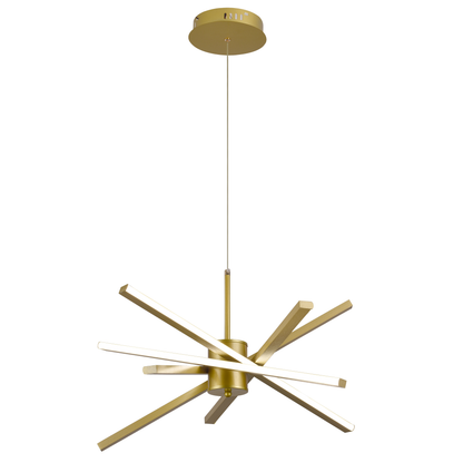 LED lustr s dálkovým ovládáním LT176/5GD, 69W, 5 prvků, studené/teplé/neutrální světlo 3000K/4000K/6000K, stmívatelný, zlatý, nastavitelná výška, kov a akryl