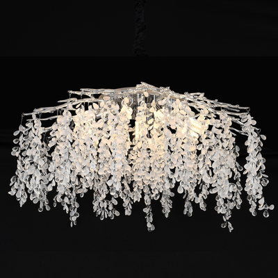 Křišťálový lustr CC8080/D800CH, 9x E14, Průměr 49cm, Chrom
