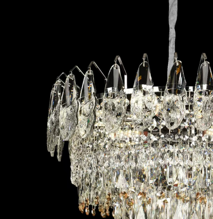 Clarelier Crystal Windsor Elegance 6x E14, průměr 49 cm, lesklé zlato, nastavitelná výška