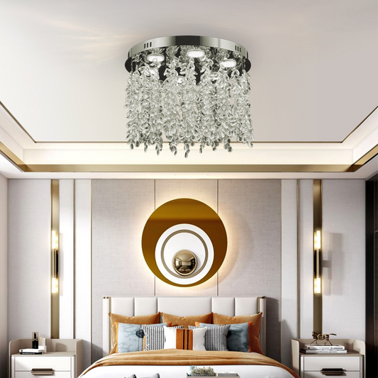 Křišťálový LED lustr LLC210/400CH kulatý, 22W, studené/teplé/neutrální světlo, křišťál, lesklý chrom