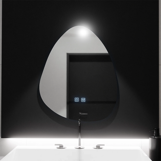 Organické LED zrcadlo 80x60cm, Fluido Touch, Demister System, Stmívatelné