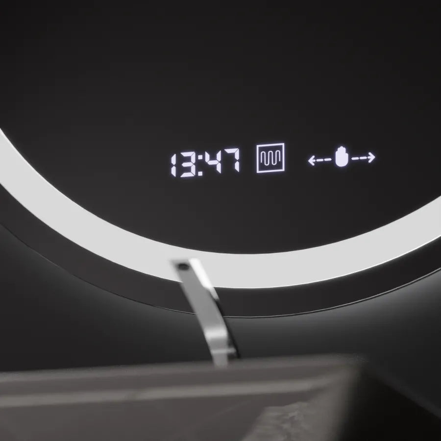 Zrcadlové kulaté LED LED 80 cm Celeste Motionglow Marcello Dimable Clock Dezoring System