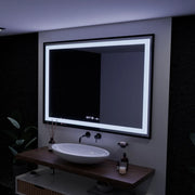 Zrcadlo LED obdélníkový 100x65cm Verite Majeste Noir Motion Glow Marcello Clock Defrost & Dimable teploměr