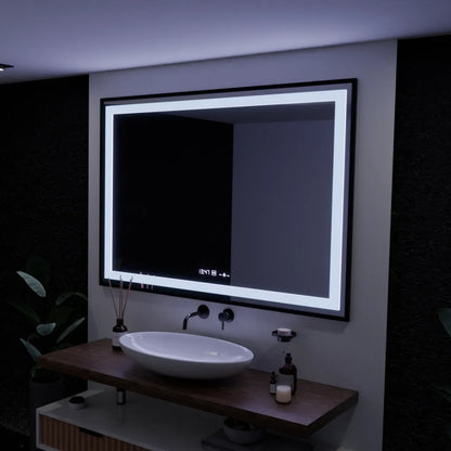 Mirror LED obdélníkový 100x70cm Verite Maje je noir Motion Glow Marcello System Postižení a teploměr dimable