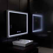 Zrcadlo LED obdélníkový 120x80cm Verite Imperial Silver Motion Glow Marcello Clock Defrition System & Dimable teploměr