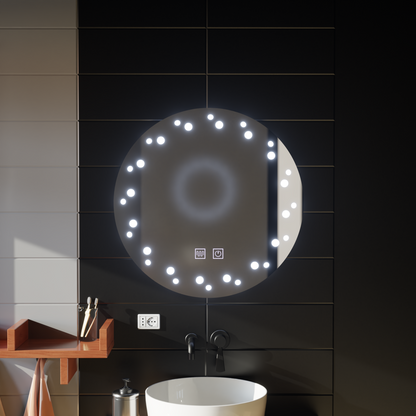 LED Touch Ivory Mirror Dezoring System 70x70cm