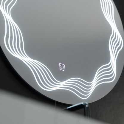 Zrcadlové kulaté LED 60 cm Flusso Touch Dimable Defrition System