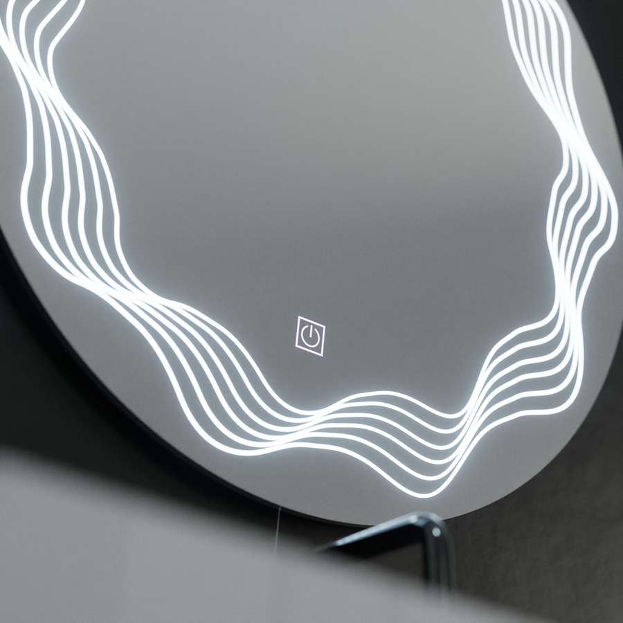 Zrcadlové kulaté LED 60 cm Flusso Touch Dimable Defrition System