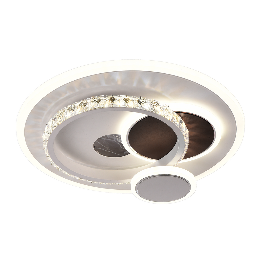 LED LED LED Heliox, 43W, 4 kruhy, chladné/horké/neutrální světlo, černá
