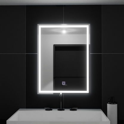 Zrcadlo LED obdélníkový rámeček 50x70cm Základní dotek
