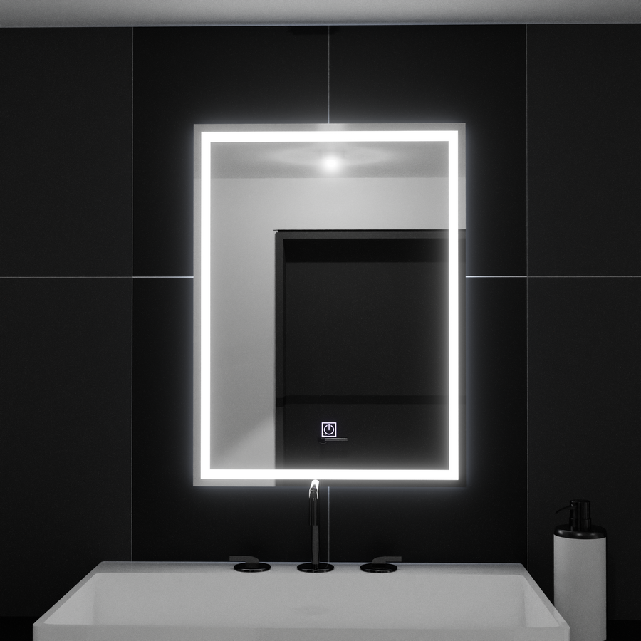 Zrcadlo LED obdélníkový rámeček 50x70cm Základní dotek
