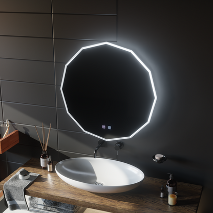 LED Touch Lichtkrois LED Mirror, 70x70 cm