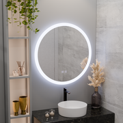 Kulatý LED zrcadlo 70 cm dotykový systém Noxia Neznámý deaktivaci