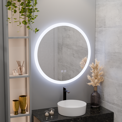 Kulatý LED zrcadlo 70 cm dotykový systém Noxia Neznámý deaktivaci