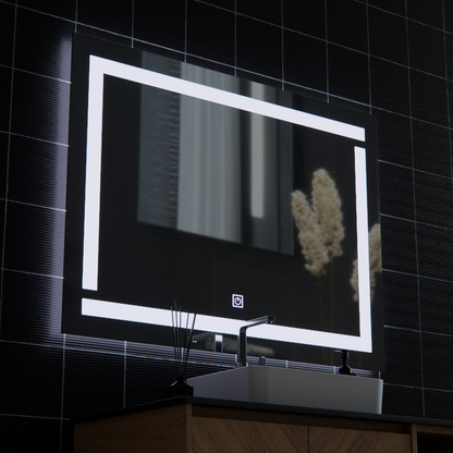 Giga LED zrcadlo, 80x60cm, Silver, Touch, 6000K light