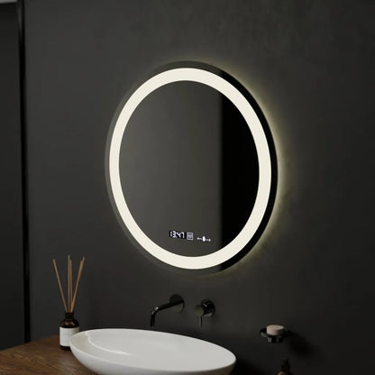 60 cm kulatý LED zrcadlo Celeste Motionglow Marcello Dimable Clock Defrition System