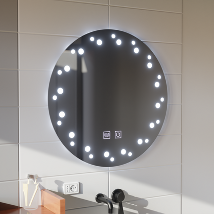 LED Touch Ivory Mirror Dezoring System 70x70cm