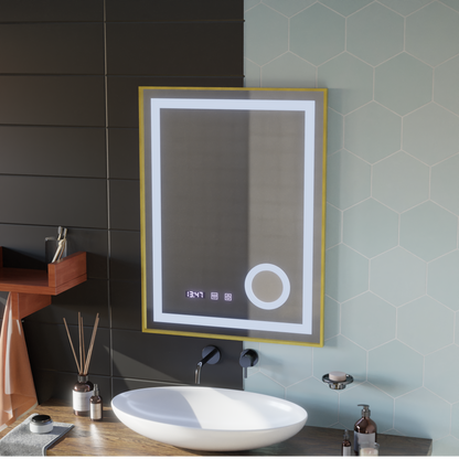 Zrcadlový LED dotykový systém Stefan Debrication System, Voda a teplota 60x80 cm Zlatá kosmetika Ramahed Cosmetics Lup