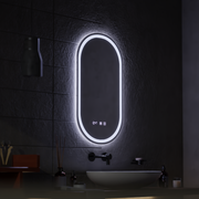 LED Touch Wilhelm Mirror Defrition System, hodiny a teplota 50x80 cm