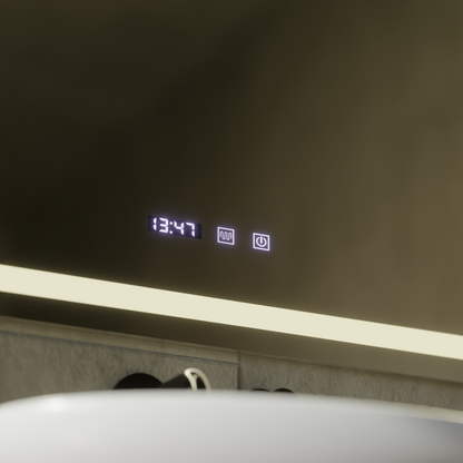 LED Touch Werner Mirror Defrition System, hodiny a teplota 80x60 cm