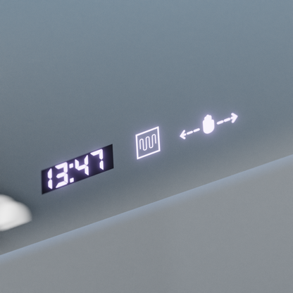 Zrcadlo LED obdélníkový 120x80cm Specchio Motiongllow Marcello Clock Defrition System & Dimable teploměr