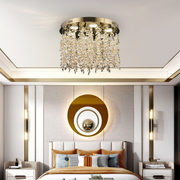Křišťálový LED lustr LLC213/400GD kulatý, 22W, studené/teplé/neutrální světlo, křišťál, zlatý