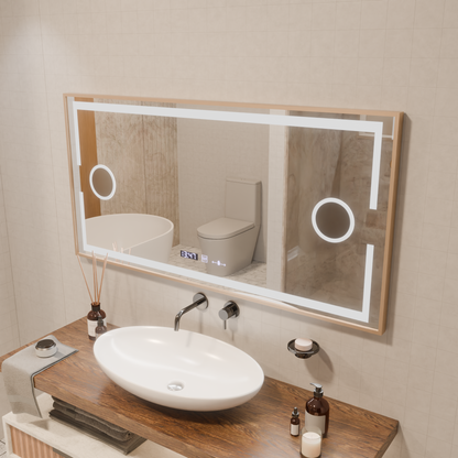 Senzor Sensor Sensor LED Sensor Sofia s rozmrazovací funkcí 110x65 cm teplé/studené/neutrální dimable světlo, ROSE GOLD BRUDHED FRAME, Marcello Funghi Collection