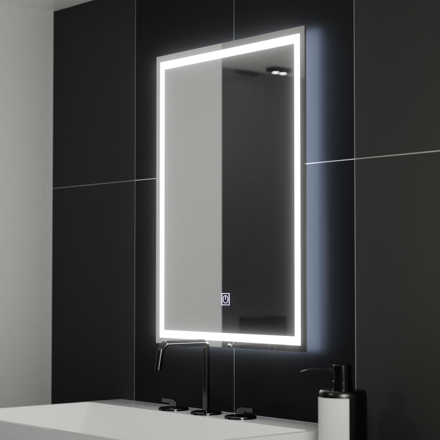 Zrcadlo LED obdélníkový rámeček 50x70cm Základní dotek