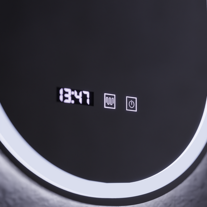 LED Touch Wilhelm Mirror Defrition System, hodiny a teplota 50x80 cm