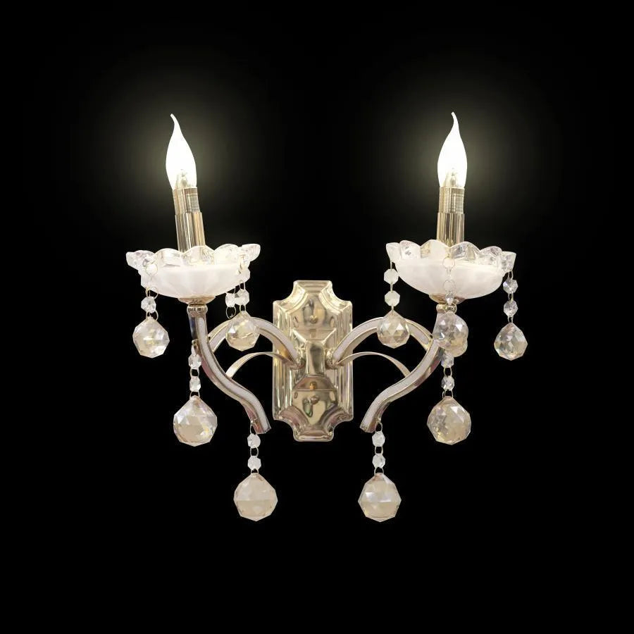 Aplikujte Carol, 2*E14, Gold, Metal and Crystal