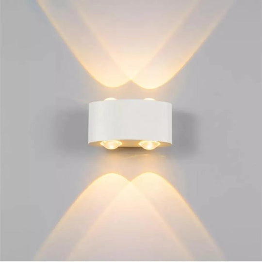 Venkovní a vnitřní nástěnné LED svítidlo Fantas, 4 zdroje x 1W, IP65, kovové, bílé, 3000K Venkovní nástěnná světla Výchozí název Alessandro Design