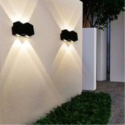 Venkovní a vnitřní nástěnné LED svítidlo, 4 zdroje x 1W, IP65, ABS, černá, 3000K
