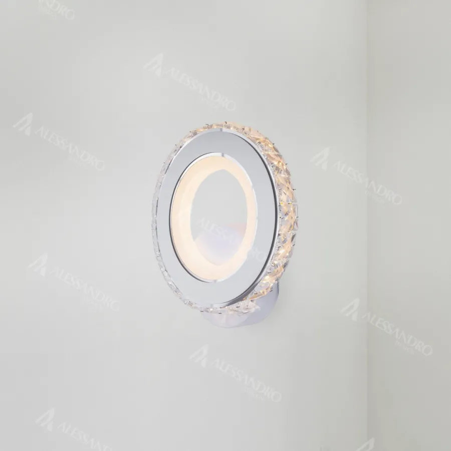 Naneste LED Borandis 20W, bílý s chromem, akrylem a krystalem, studené/horké/neutrální světlo